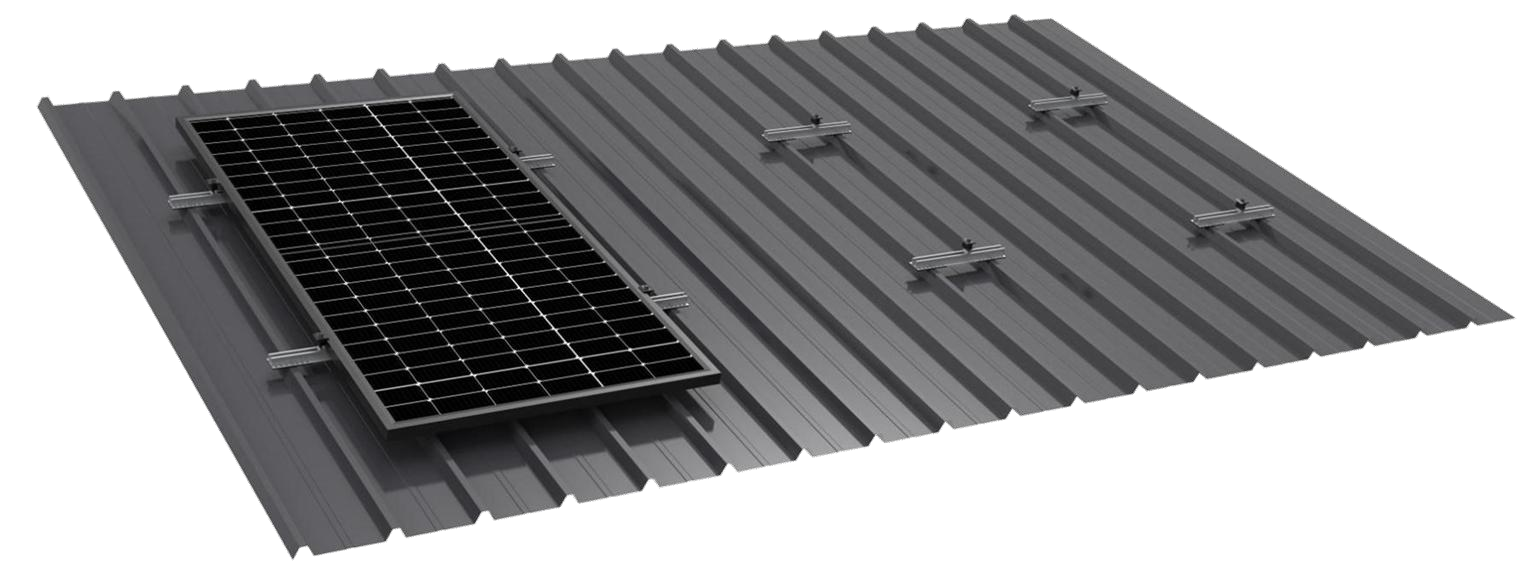 Mini Rail Solar Mount for Trapezoidal Metal Roofs | TRT04